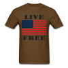 Live Free Unisex Classic T-Shirt - brown
