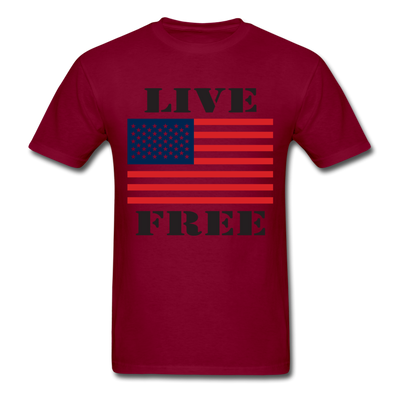 Live Free Unisex Classic T-Shirt - burgundy
