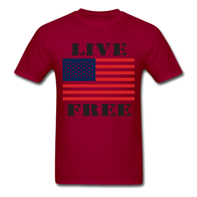 Live Free Unisex Classic T-Shirt - dark red