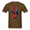 Upside Down Spider-Man Unisex Classic T-Shirt - brown
