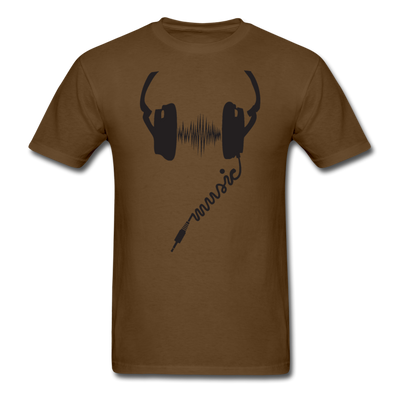 Headphones Music Unisex Classic T-Shirt - brown