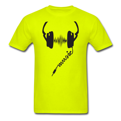 Headphones Music Unisex Classic T-Shirt - safety green