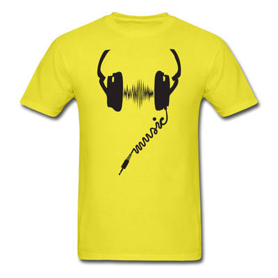 Headphones Music Unisex Classic T-Shirt - yellow