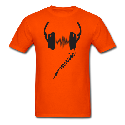 Headphones Music Unisex Classic T-Shirt - orange