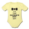 Father's Day Gift Organic Short Sleeve Baby Bodysuit - washed yellow