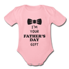 Father's Day Gift Organic Short Sleeve Baby Bodysuit - light pink