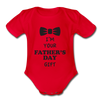 Father's Day Gift Organic Short Sleeve Baby Bodysuit - red