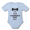 Father's Day Gift Organic Short Sleeve Baby Bodysuit - sky